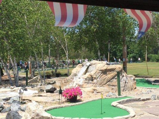 looking across the mini golf toward the driving range