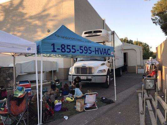 Providing shade for our local theater group.