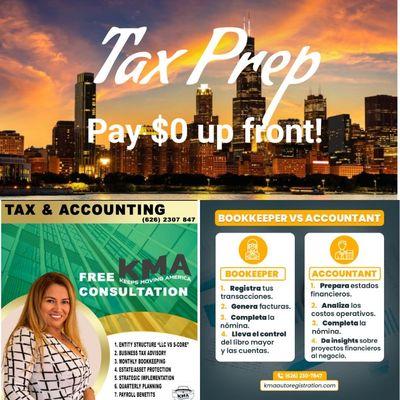 Pay $0 up front for tax prep!