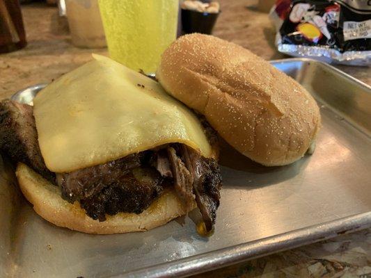 Brisket with gouda (very fatty almost no meat)