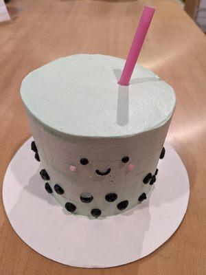 Boba cake! Mint chocolate chip ice cream with chocolate cake :)