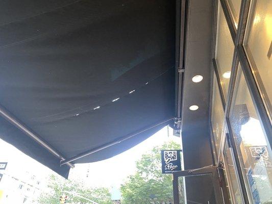 awning above