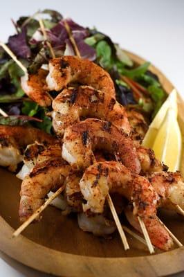 Citrus Grilled skewered shrimp ..