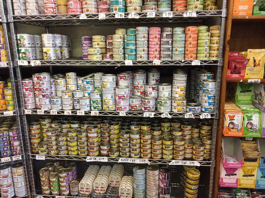 Big selection of cat food