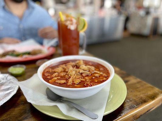 Menudo and a michelada