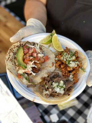 Shrimp taco + Chicken Taco + Carne Asada taco