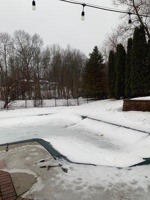 Fence surrounding yard/pool