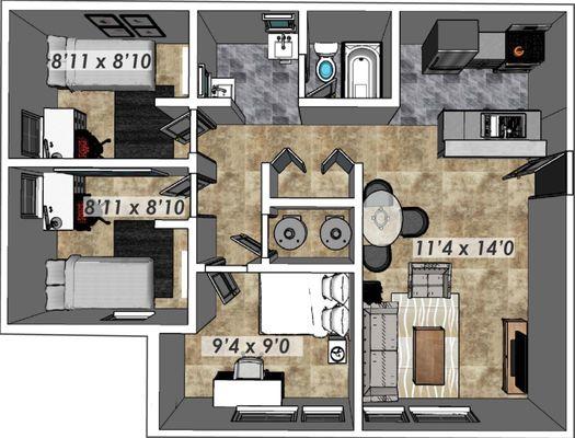 3 Bedroom Unit