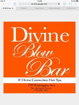 Divine Connection Hair Spa now Presents Divine Blow Bar! Divine Connection now offers express Blow Dry Service starting at $25.