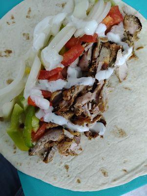 Chicken Shawarma with Raw Vegetables