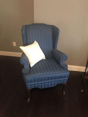 Beautiful blue color, clean upholstery, and for about ~$170. Many similar chairs are either cheaply made/worn down or $250++.