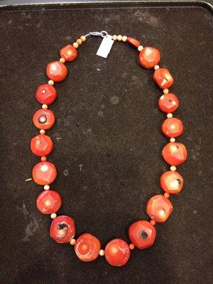 Orange Italian coral necklace