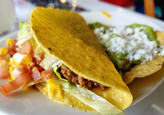 Taco!! With guacamole tostada