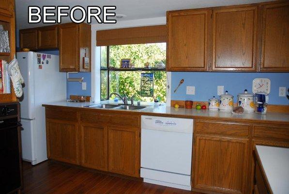 Kitchen cabinets before paint