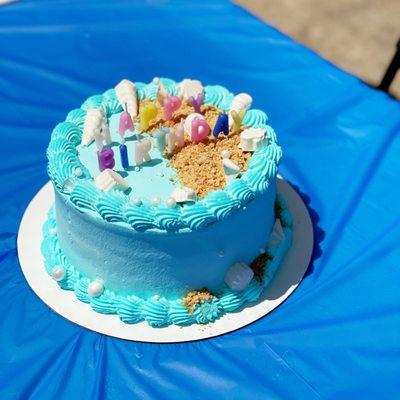 Ocean and beach cake