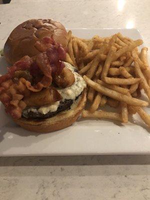 Double Play Black and Blue Burger.