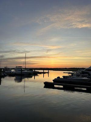 sunset by the marina