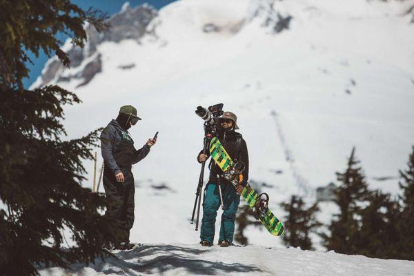 Findlay Hats snowboard shoot on Mt. Hood.