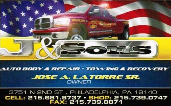 J & Sons Auto Body & Towing