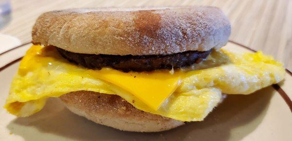 Sausage egg and cheese muffin