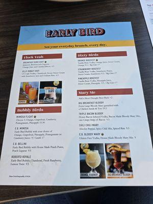 Drink menu