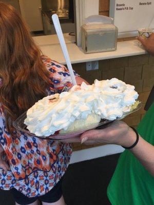 Trying out their Banana Split!!