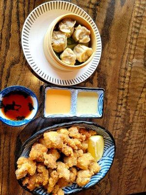 Karaage and shumai