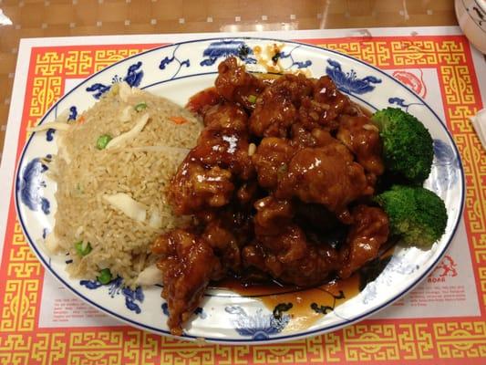 General Tso's Chicken with Chicken Fried Rice.