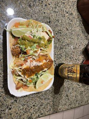 Fish Taco to go. My own beer