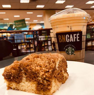 BN Cafe Coffee Cake and Pumpkin Spice Cold Brew