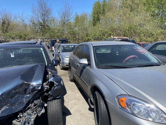 The Jeep at the very end there- behind long rows of cars