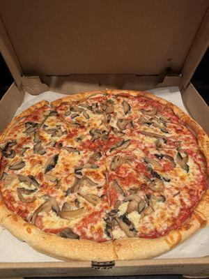 Large mushroom pizza