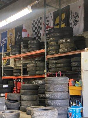 Large selection of tires