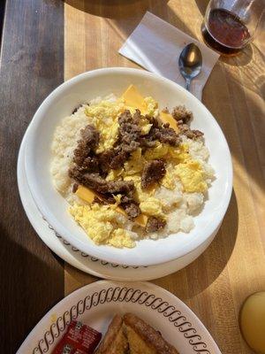 Sausage, Egg & Cheese Grits