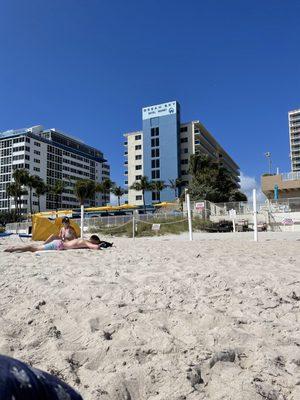 the hotel from the beach