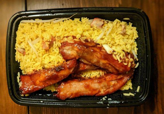 C11. Bar-B-Q Spare Ribs [Combo]  Rice Choice (Pork Fried Rice)