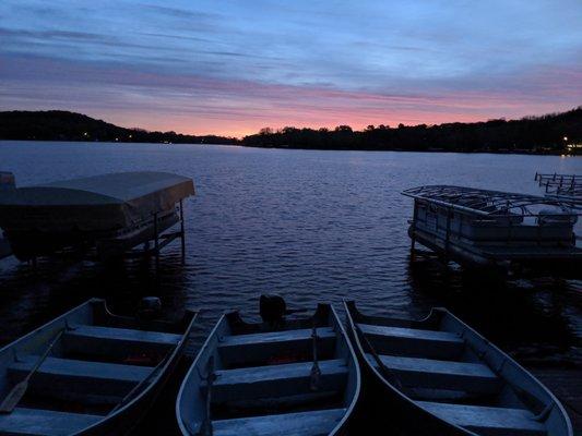 Sunrise at Burhop's Lakeside Lodge