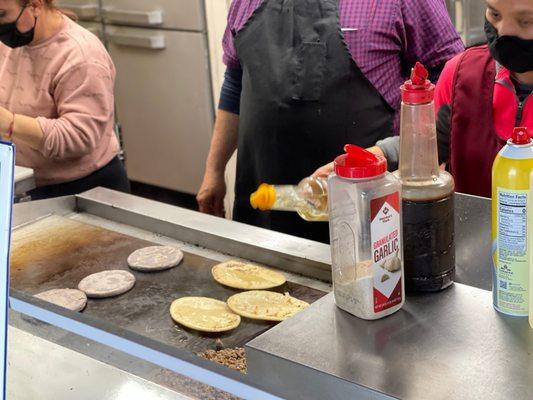 Delicious home made gorditas, this blue corn home made tortillas are mind blowing...