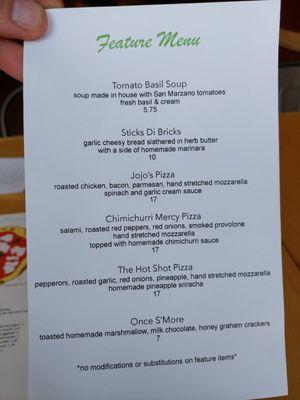 Featured menu