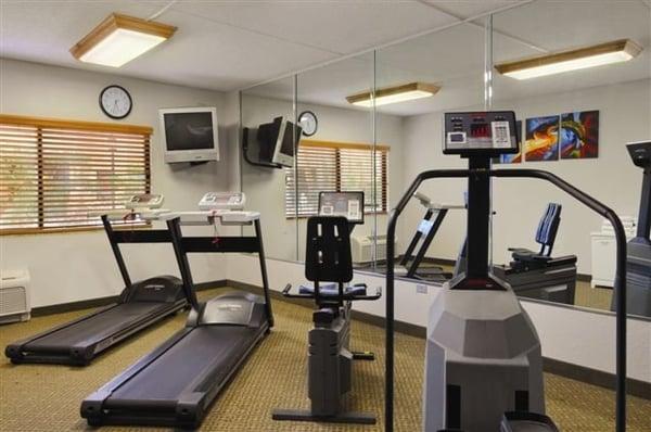 Stay in shape when you're on the road.  Our gym just received brand new cardio equipment.