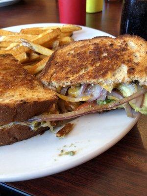 Bacon grilled cheese with avocado