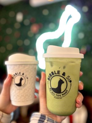 Hot and Iced Matcha Jasmine Latte