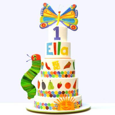 Hungry Caterpillar First Birthday Cake