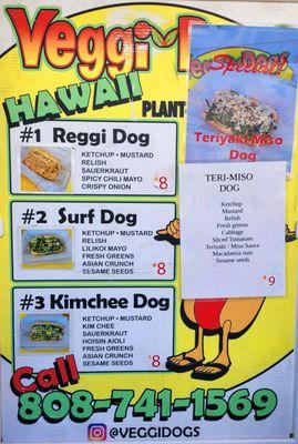 Hot Dog Menu items