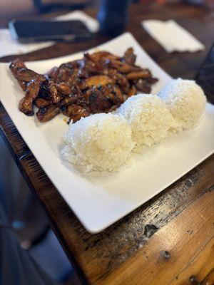 Spicy chicken teriyaki with just rice