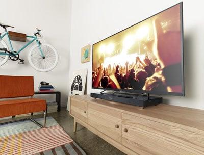 SONY XBR 4K UHD LED TV WITH SOUNDBASE FOR BETTER AUDIO & VIDEO EXPERIENCE.