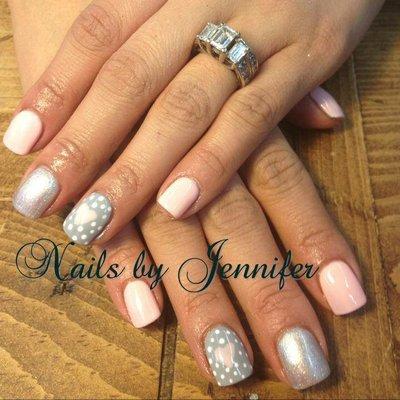 Acrylic nails with Gelish gel polish