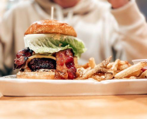 Burger and fries