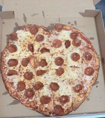 Heart shaped pizza for the celebrants on their anniversary