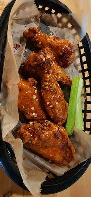 Sweet chili wings.